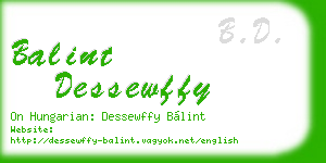 balint dessewffy business card